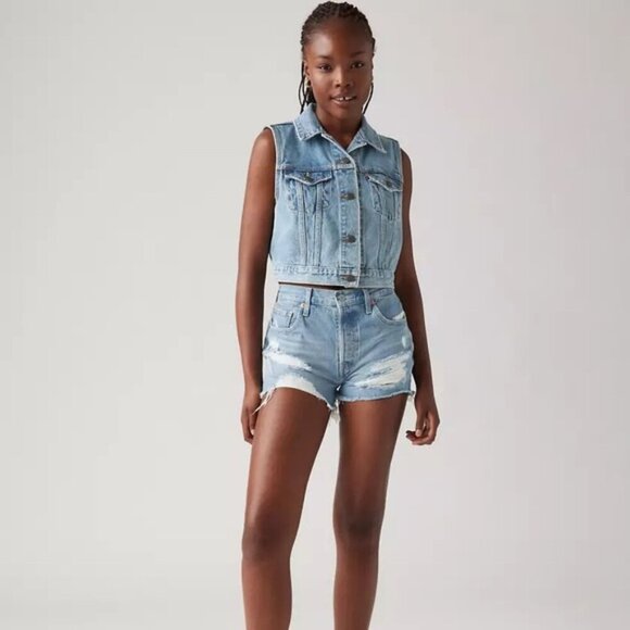LEVI’S 501® ORIGINAL FIT HIGH RISE WOMEN'S SHORTS SIZE 28 - Picture 1 of 14